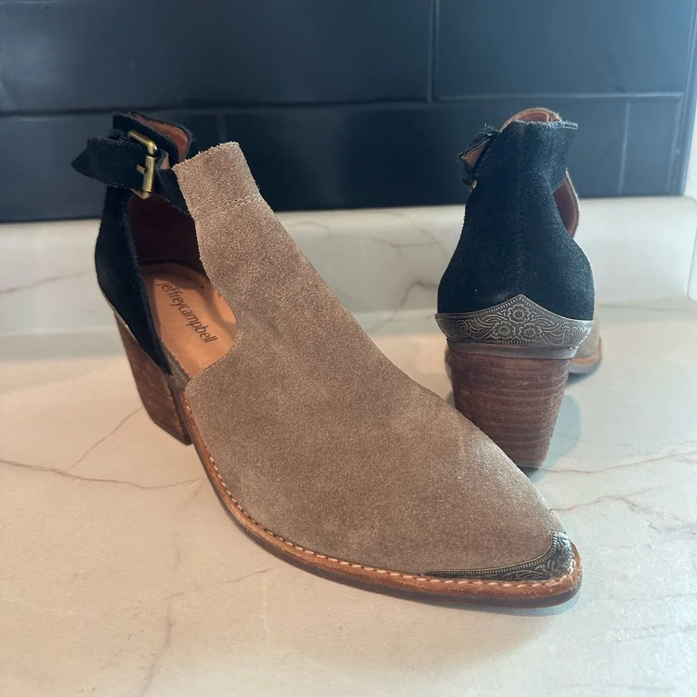 Jeffrey Campbell Anthropologie Woodruff Cutout Ankle Booties size 8 - Picture 2 of 12